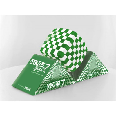 V-Cube 7x7 Illusion speedcube, lekerekített, zöld-fehér