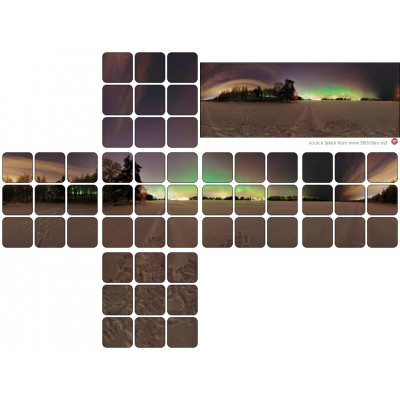 Aurora borealis Panorama 3x3x3 sticker