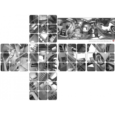 Tribute to Escher Panorama 3x3x3 stickers